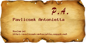 Pavlicsek Antonietta névjegykártya